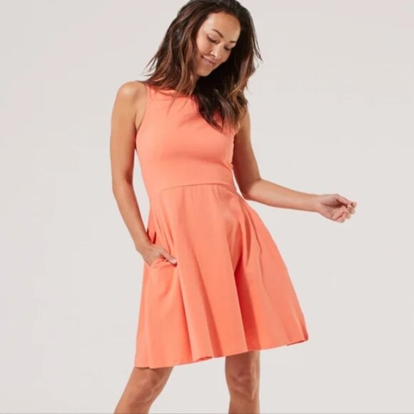 Pact Dresses & Skirts - Pact Organic Cotton Coral Fit & Flare Dress M